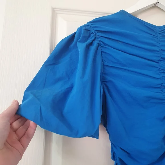 BNWT Zara Women Blue Bodycon ruffed dress size S - Picture 2 of 11